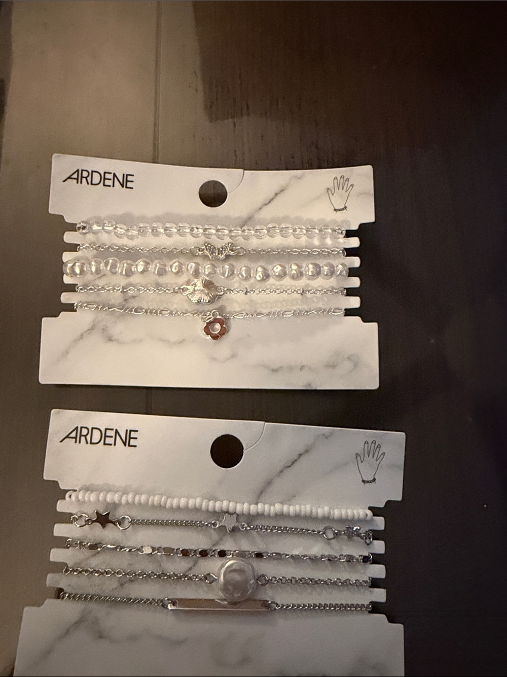 Ardene Silver & Clear Layered Bracelet Pack